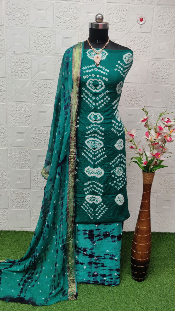 Kgm Bandhani Printed Cotton Non Catalog Dress Material